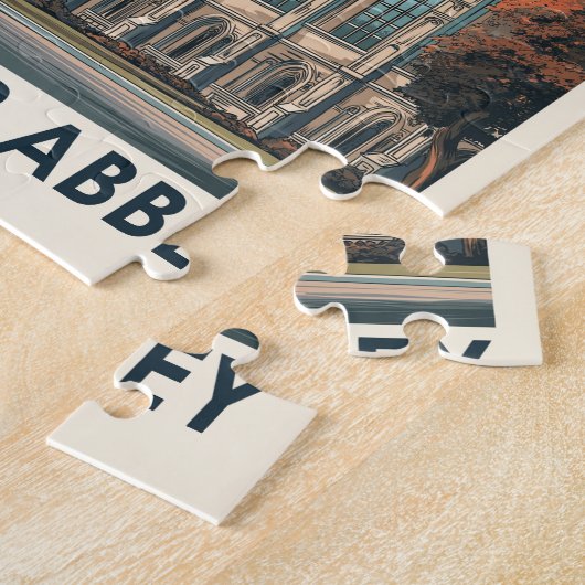 Westminster Abbey Londen Vintage Travel Legpuzzel (Zijkant)