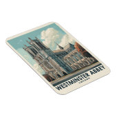 Westminster Abbey Londen Vintage Travel Magneet (Rechterzijde)