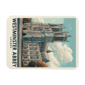 Westminster Abbey Londen Vintage Travel Magneet (Horizontaal)