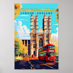 Westminster Abbey Travel Art Vintage Poster