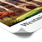 Westminster Abbey Travel  Illustratie Poster (Hoek)