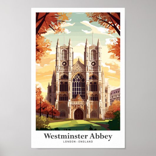 Westminster Abbey Travel  Illustratie Poster (Voorkant)