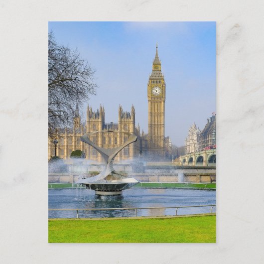 Westminster Bridge en Big Ben, Briefkaart in Londe (Voorkant)
