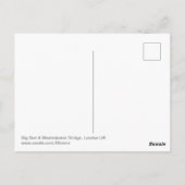 Westminster Bridge en Big Ben, Briefkaart in Londe (Achterkant)