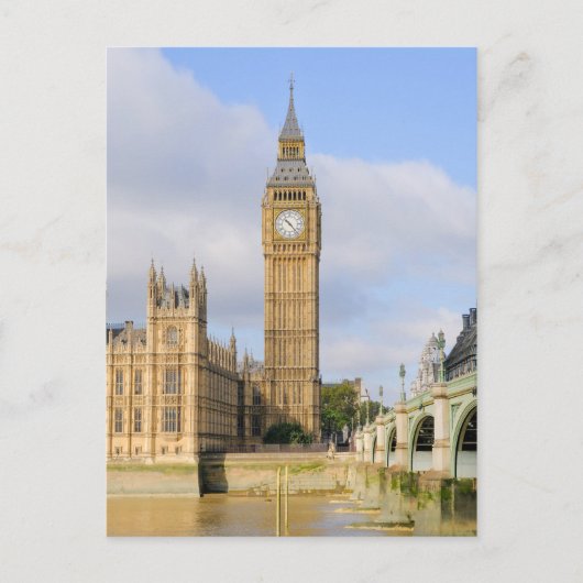 Westminster Bridge en Big Ben, Briefkaart in Londe (Voorkant)