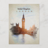 Westminster Bridge in waterverf briefkaart (Voorkant)