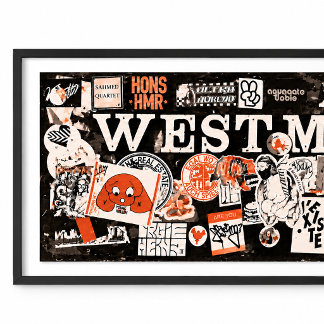 Westminster Bridge Londen Straatkunst Poster