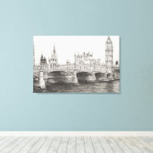 Westminster Bridge London UK 30/10/2006 Canvas Afdruk (Insitu (Houten vloer))