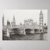 Westminster Bridge London UK 30/10/2006 Poster (Voorkant)