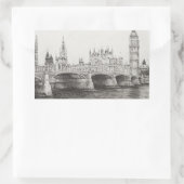 Westminster Bridge London UK 30/10/2006 Rechthoekige Sticker (Tas)