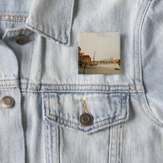 Westminster Bridge Vierkante Button 5,1 Cm (In situ)