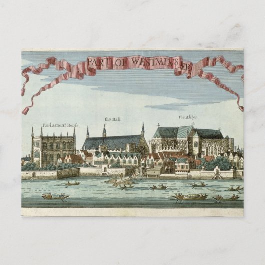 Westminster die de Abbey toont Briefkaart (Voorkant)