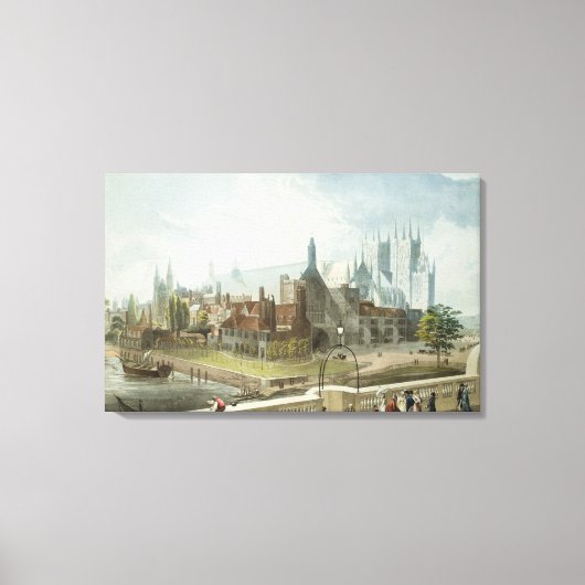 Westminster Hall en Abbey Canvas Afdruk (Voorkant)