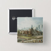 Westminster Hall en Abbey Vierkante Button 5,1 Cm (Voorkant /achterkant)