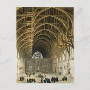 Westminster Hall, gegraveerd door J. Bluck pub Briefkaart
