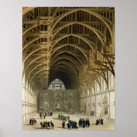 Westminster Hall, gegraveerd door J. Bluck pub Poster (Voorkant)