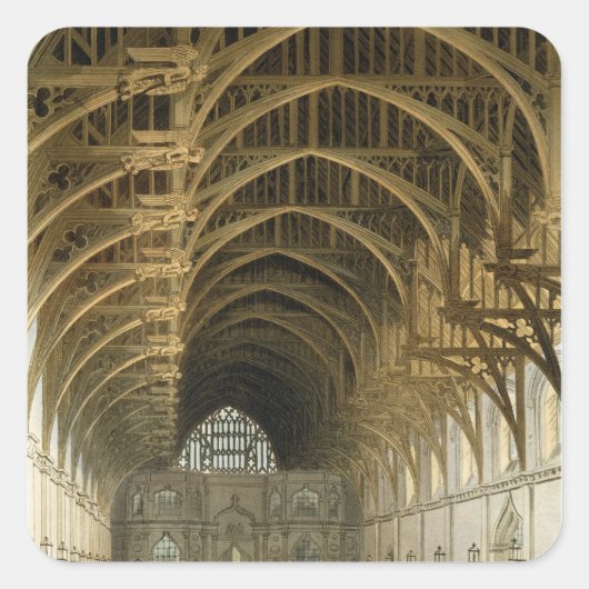 Westminster Hall, gegraveerd door J. Bluck pub Vierkante Sticker (Voorkant)