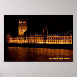 Westminster Palace bij nacht Poster
