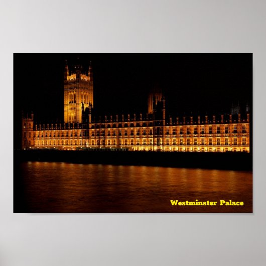 Westminster Palace bij nacht Poster (Voorkant)