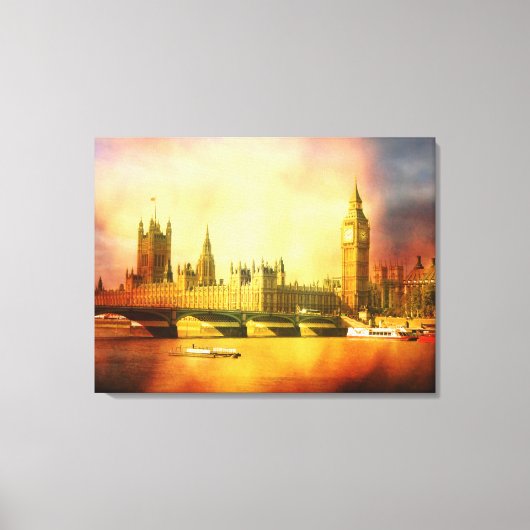 Westminster Palace en Bridge Canvas Afdruk (Voorkant)