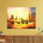 Westminster Palace en Bridge Canvas Afdruk (Insitu (Woonkamer))
