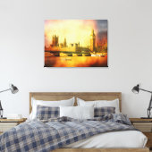 Westminster Palace en Bridge Canvas Afdruk (Insitu (Slaapkamer))