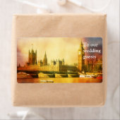 Westminster Palace en Bridge met Big Ben Etiket (Insitu)
