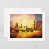 Westminster Palace en Bridge met Big Ben Kaart (Voorkant / Achterkant)