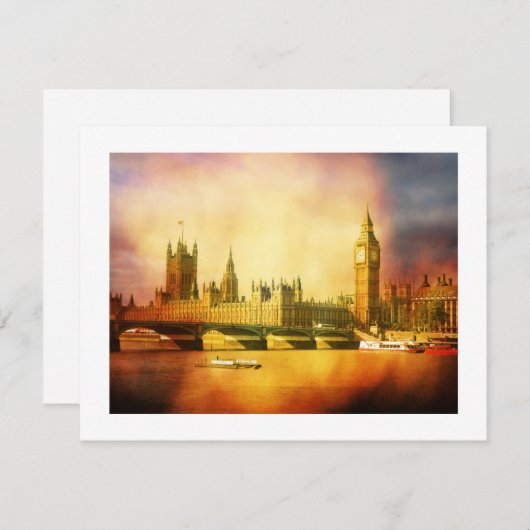 Westminster Palace en Bridge met Big Ben Kaart (Voorkant / Achterkant)