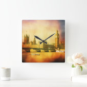 Westminster Palace en Bridge met Big Ben Vierkante Klok (Huis)