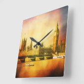 Westminster Palace en Bridge met Big Ben Vierkante Klok (Hoek)