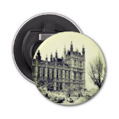 Westminster, Parlement, Winter Londen - Brits Button Flesopener (Voorkant)