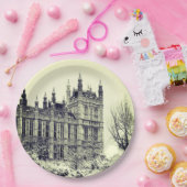 Westminster, Parlement, Winter Londen - Brits Papieren Bordje (Feest)