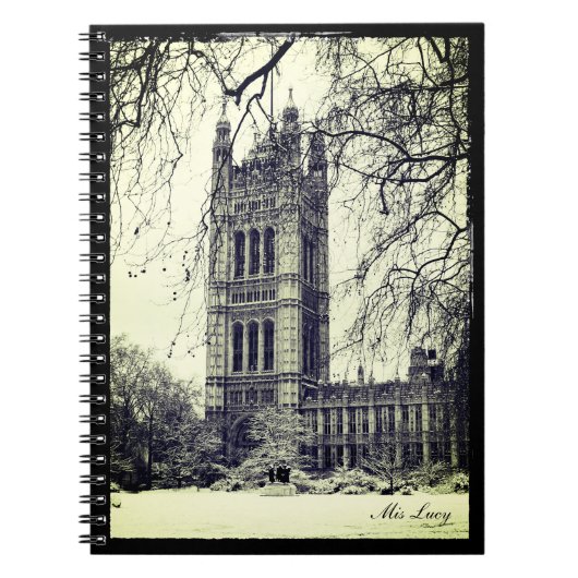 Westminster, Parlement, Winter Londen - Engeland Notitieboek (Voorkant)