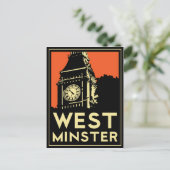 westminster retro art deco reisposter briefkaart (Staand voorkant)