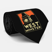 westminster retro art deco reisposter stropdas (Opgerold)