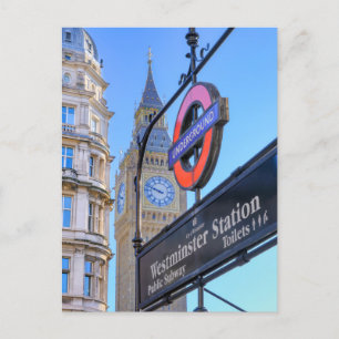 Westminster Station, Londen Briefkaart Verenigd Ko