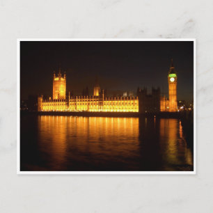 westmister abbey ' s nachts london uk briefkaart