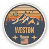 Weston, Iowa Sticker (Voorkant)