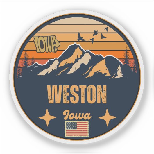 Weston, Iowa Sticker (Voorkant)