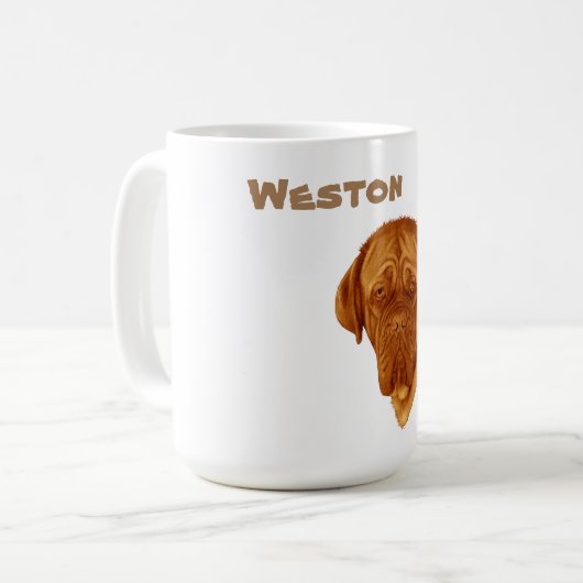 Weston Name with Dogue de Bordeaux, Coffee Mok (Voorkant links)