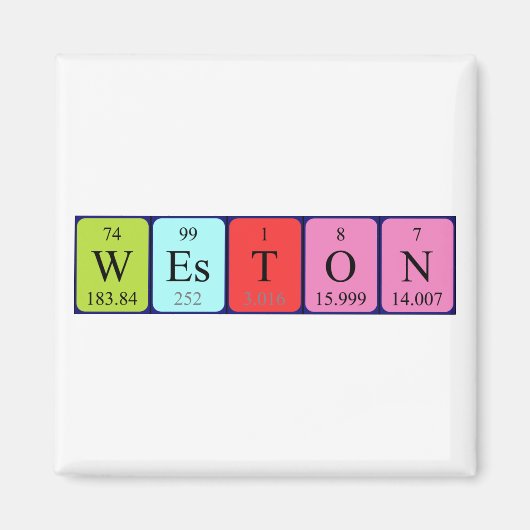 Weston Periodic table Name Magnet (Voorkant)