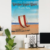 Weston Super Mare vintage reisposter. Poster (Thuiskantoor)