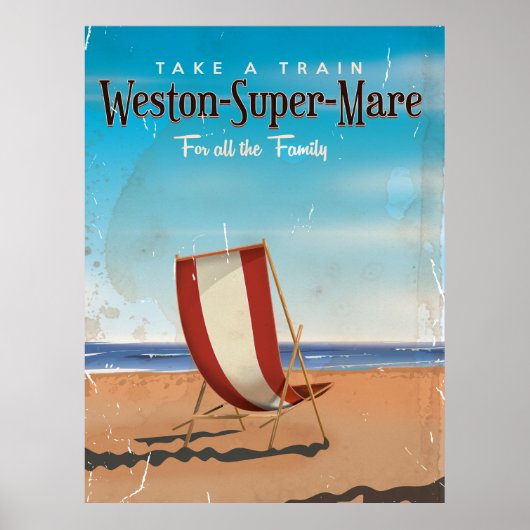 Weston Super Mare vintage reisposter. Poster (Voorkant)