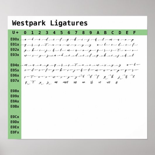Westpark-letterligaturen Poster (Voorkant)