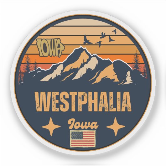Westphalia, Iowa Sticker (Voorkant)