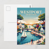 Westport Connecticut Briefkaart (Voorkant / Achterkant)