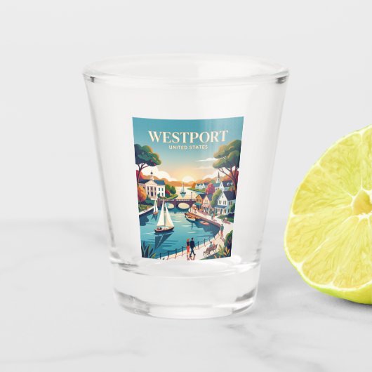 Westport Connecticut Shot Glas (Voorkant)