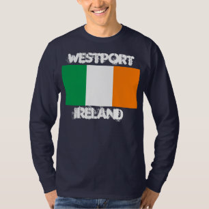 Westport, Ierland met Ierse vlag T-shirt