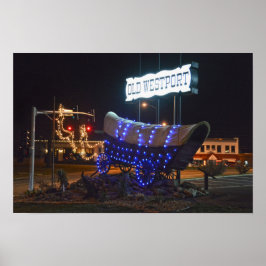 Westport, Missouri, Overdekte Kerstlichten op Huif Poster